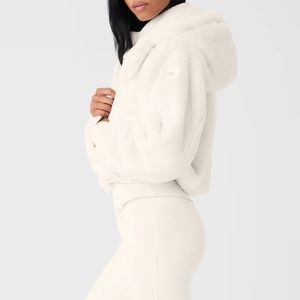 Alo Foxy Faux Fur Jacket in White